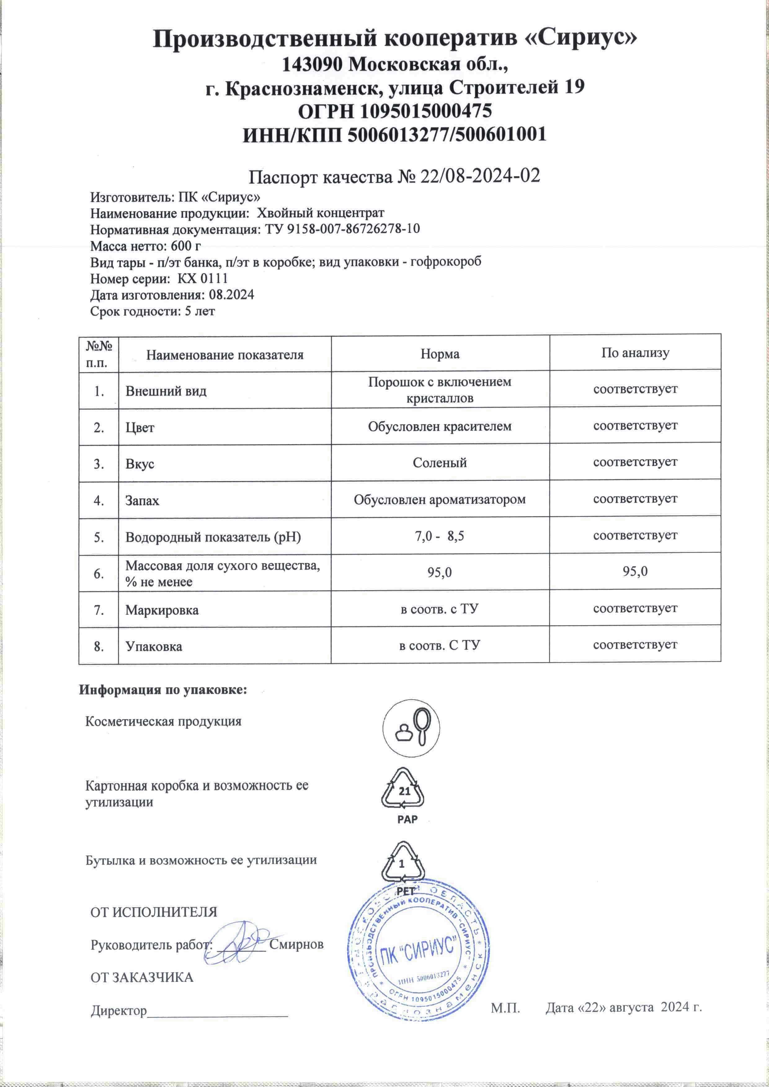 Паспорт №082024